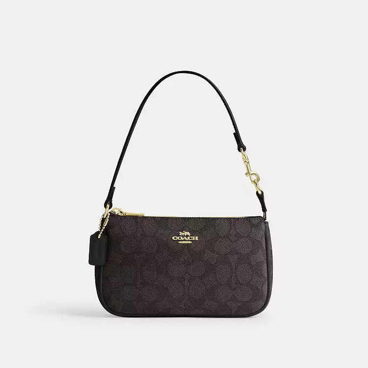 Nolita 19 In Signature Canvas Walnut Black Coach