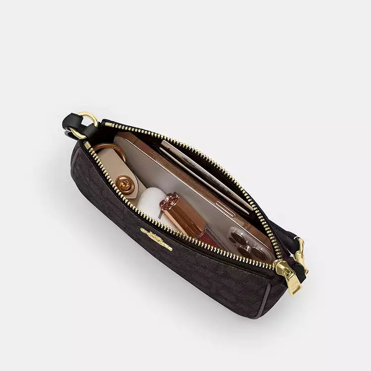 Nolita 19 In Signature Canvas Walnut Black Coach
