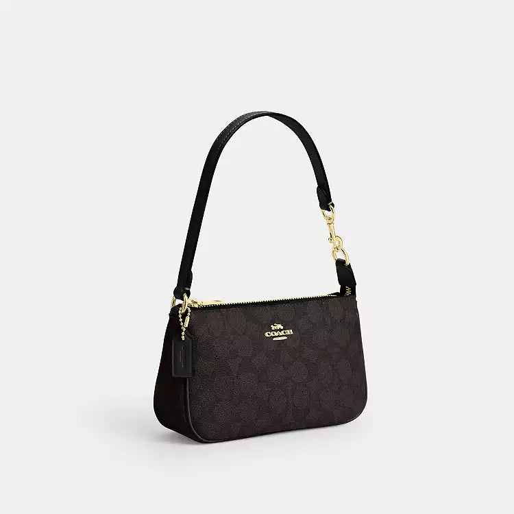 Nolita 19 In Signature Canvas Walnut Black Coach