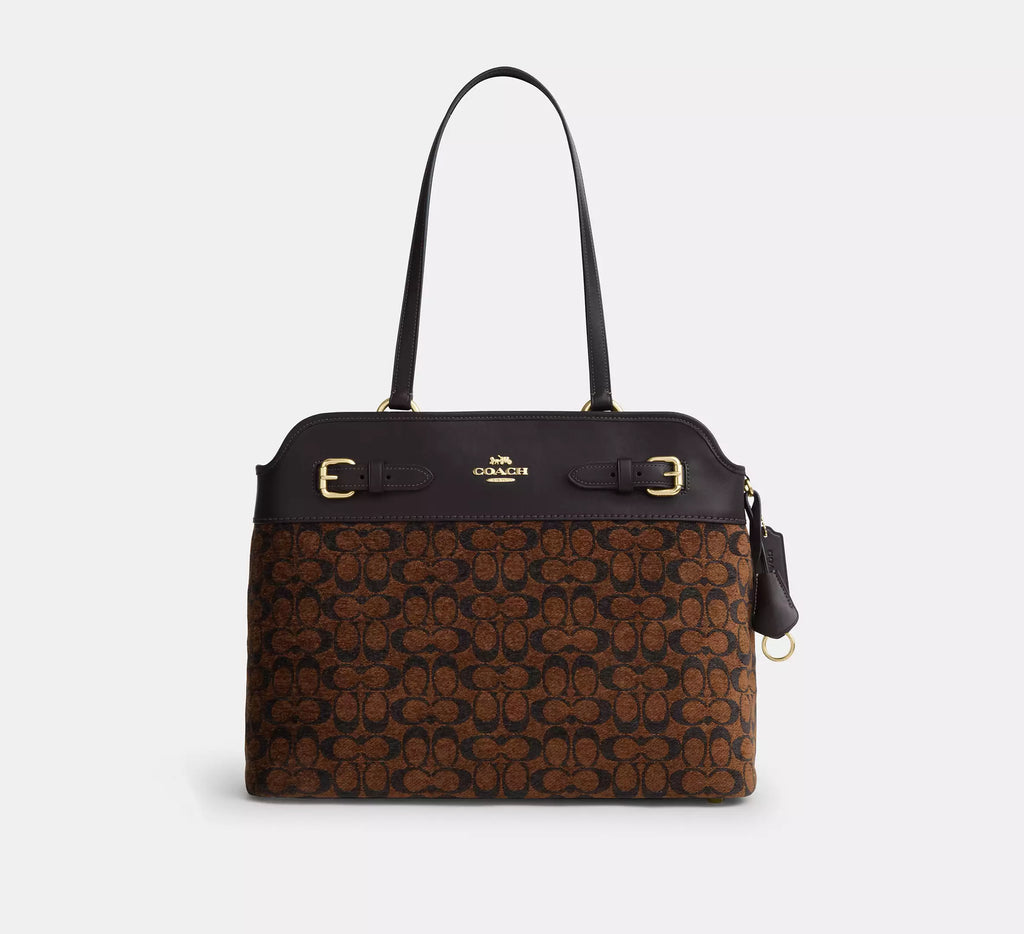 Easton Tote Bag In Signature Chenille Truffle Coach