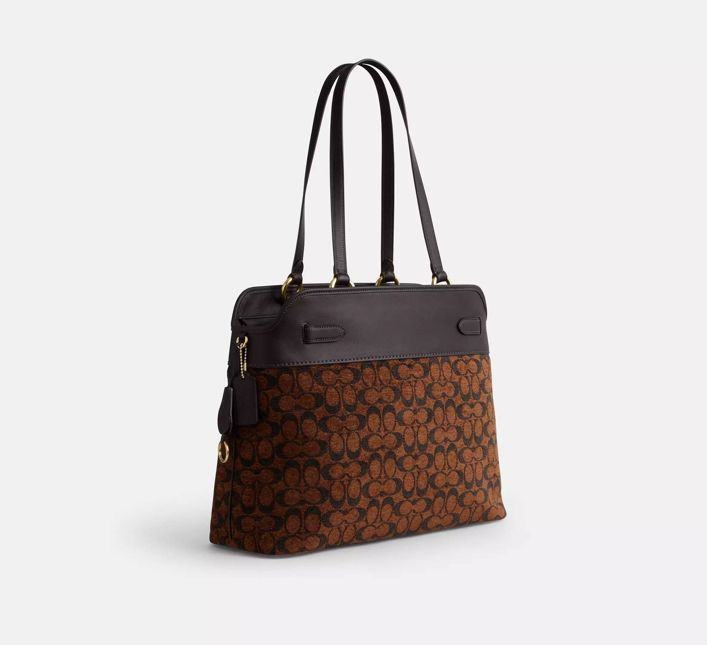 Easton Tote Bag In Signature Chenille Truffle Coach