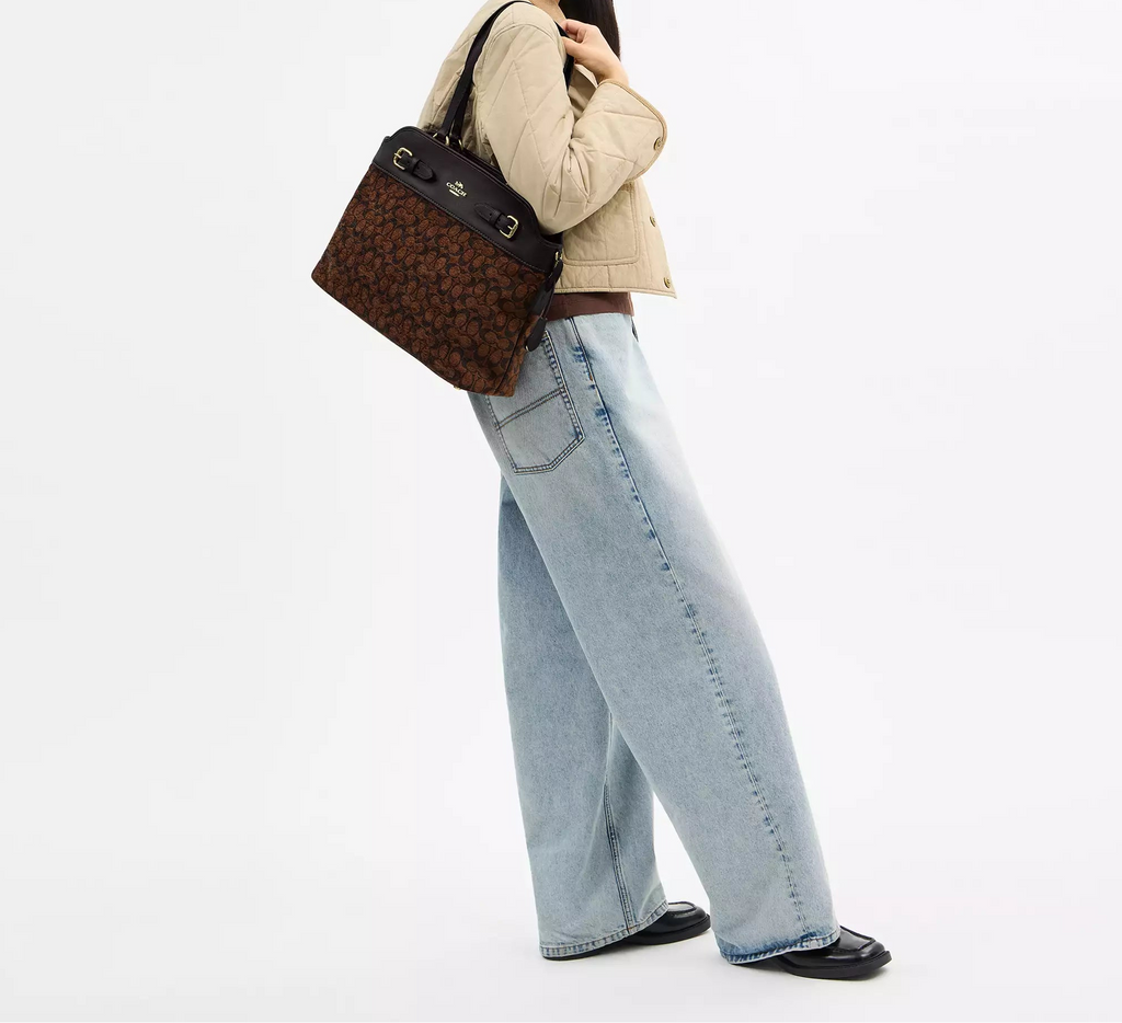 Easton Tote Bag In Signature Chenille Truffle Coach