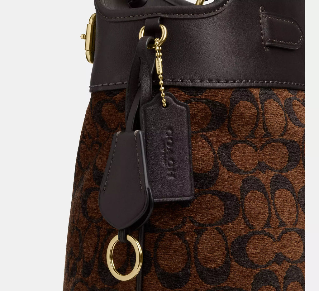 Easton Tote Bag In Signature Chenille Truffle Coach