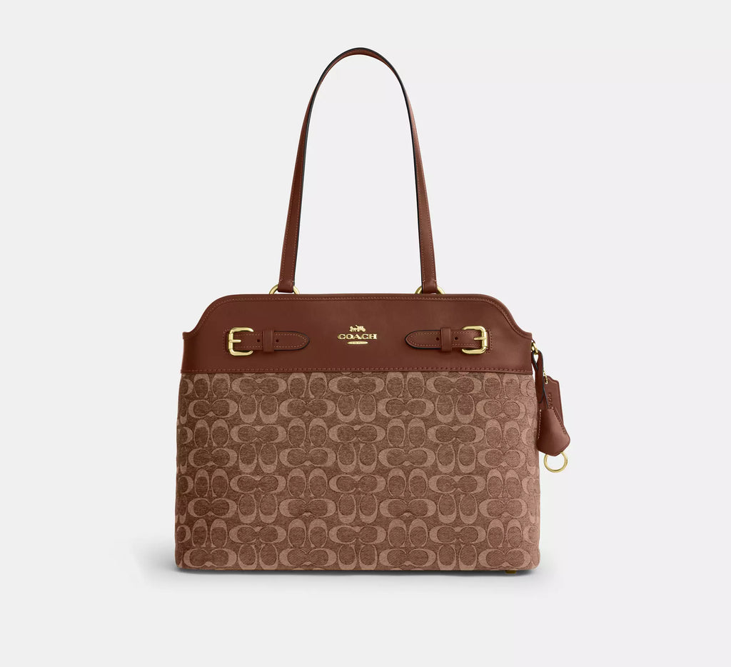 Easton Tote Bag In Signature Chenille Light Khaki Coach