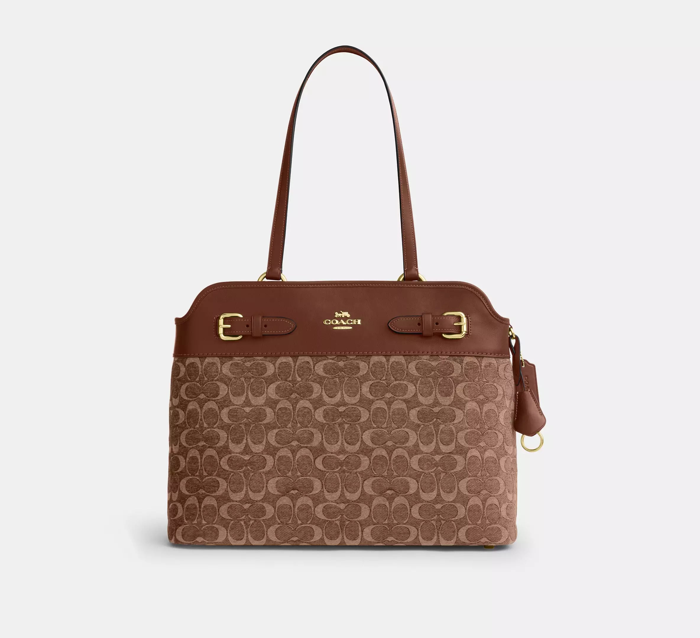 Easton Tote Bag In Signature Chenille Light Khaki Coach