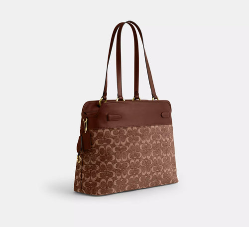 Easton Tote Bag In Signature Chenille Light Khaki Coach