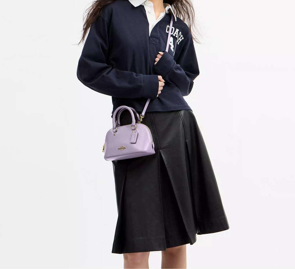 Lara Mini Satchel Bag Lilac Coach