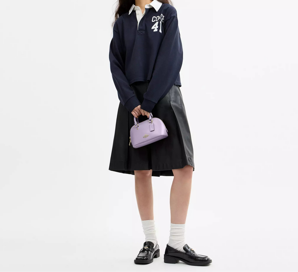Lara Mini Satchel Bag Lilac Coach