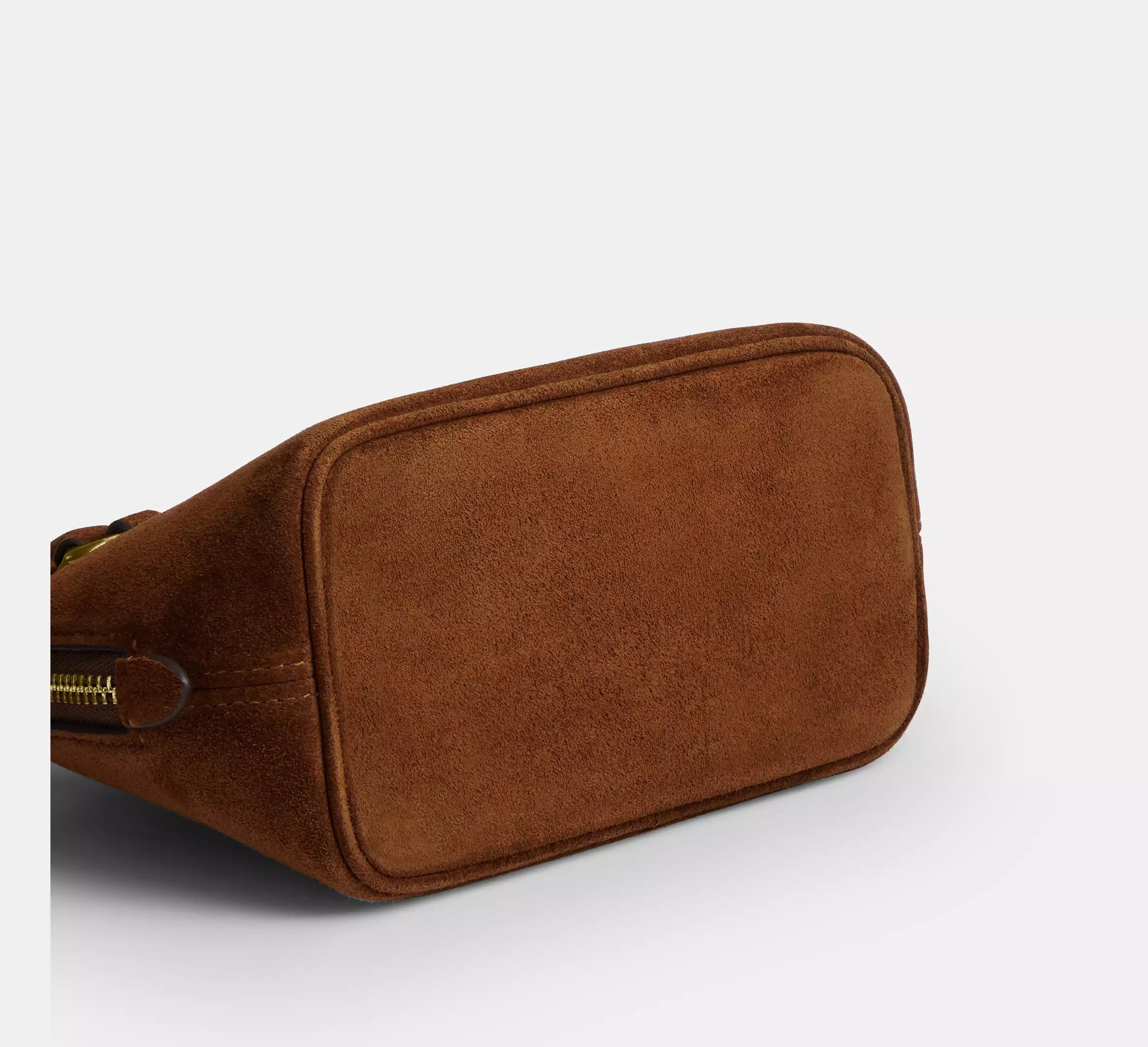 Lara Mini Satchel Bag Suede Warm Brown Coach