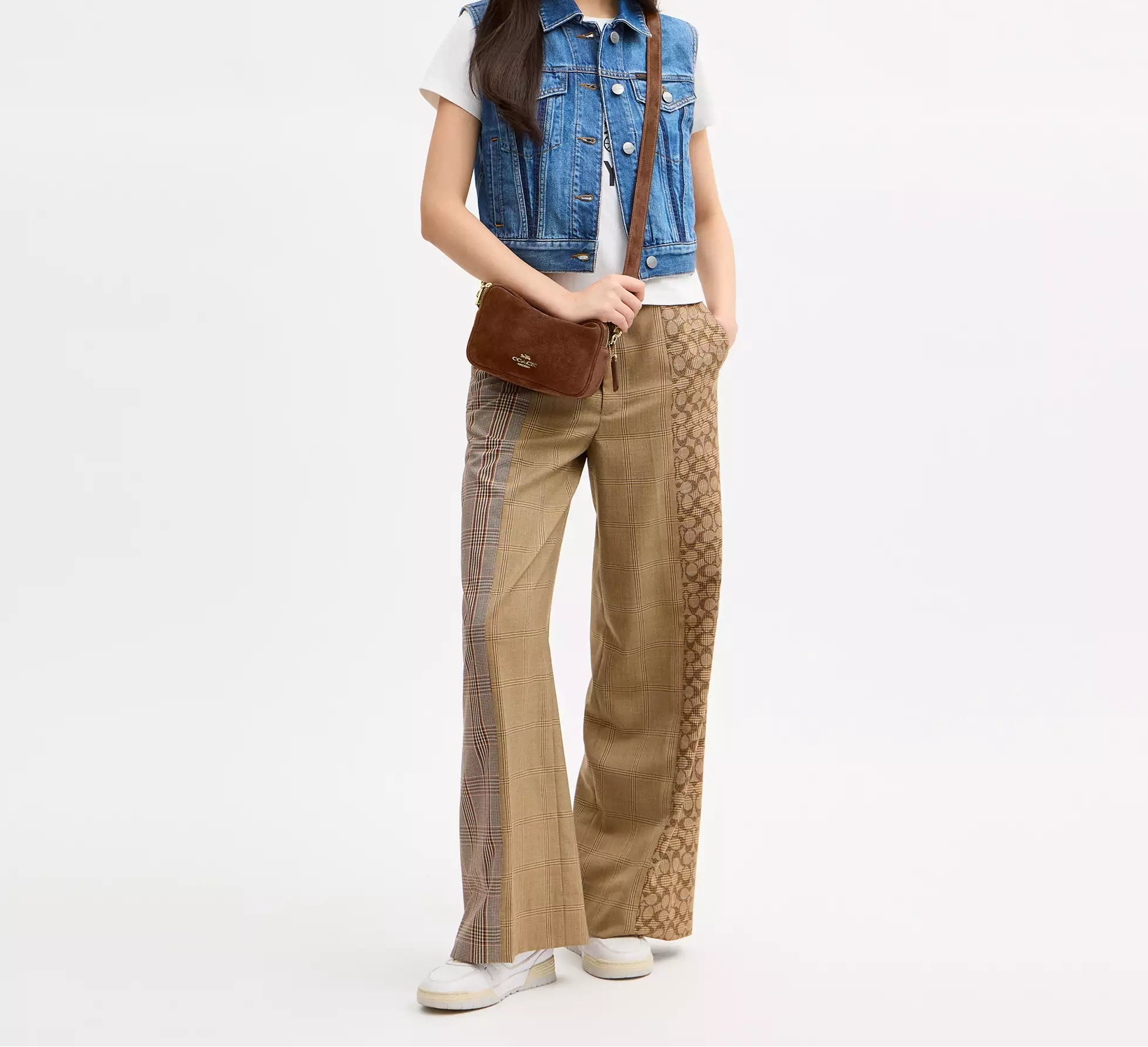 Mini Carey Crossbody Bag Suede Warm Brown Coach