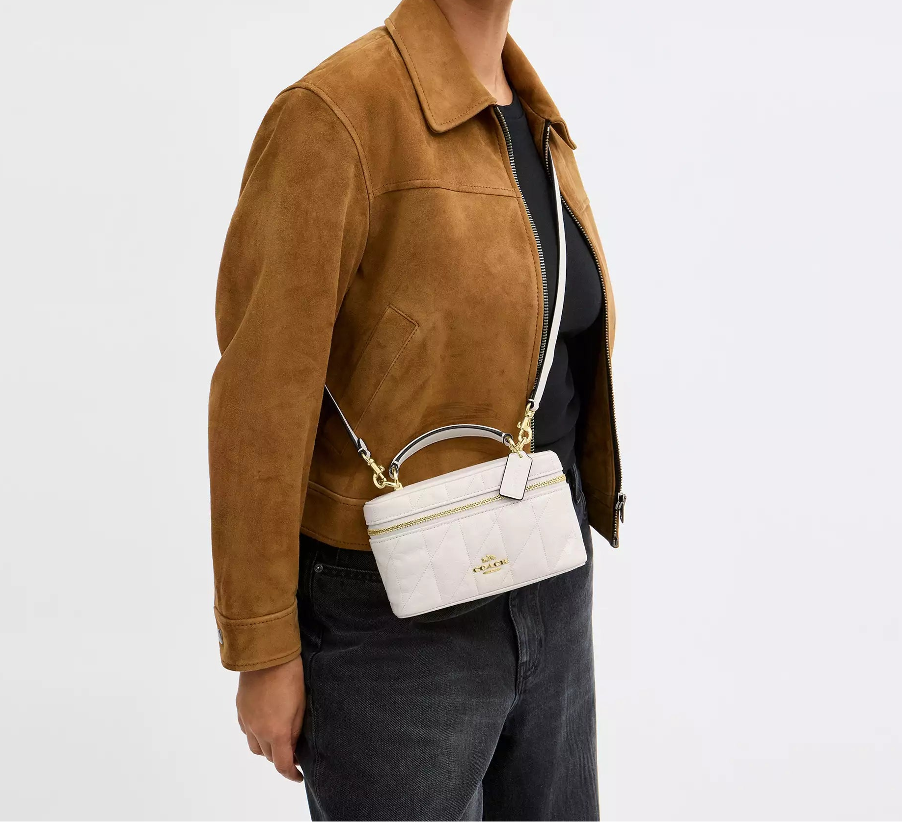 Rainer Crossbody Bag 18 With Quilting Chalk Coach