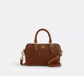 Mini Rowan Crossbody Bag Suede Warm Brown Coach