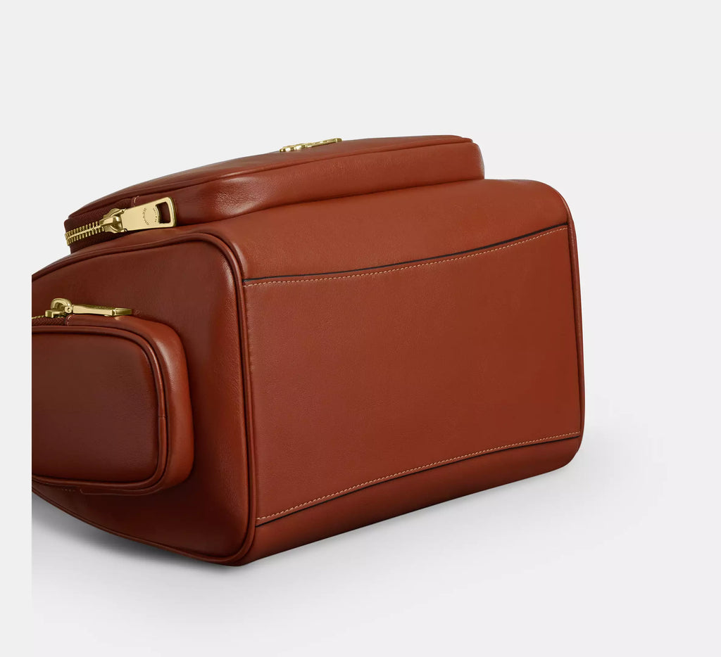 Rowan Satchel Bag With Pockets Cinnamon Coach