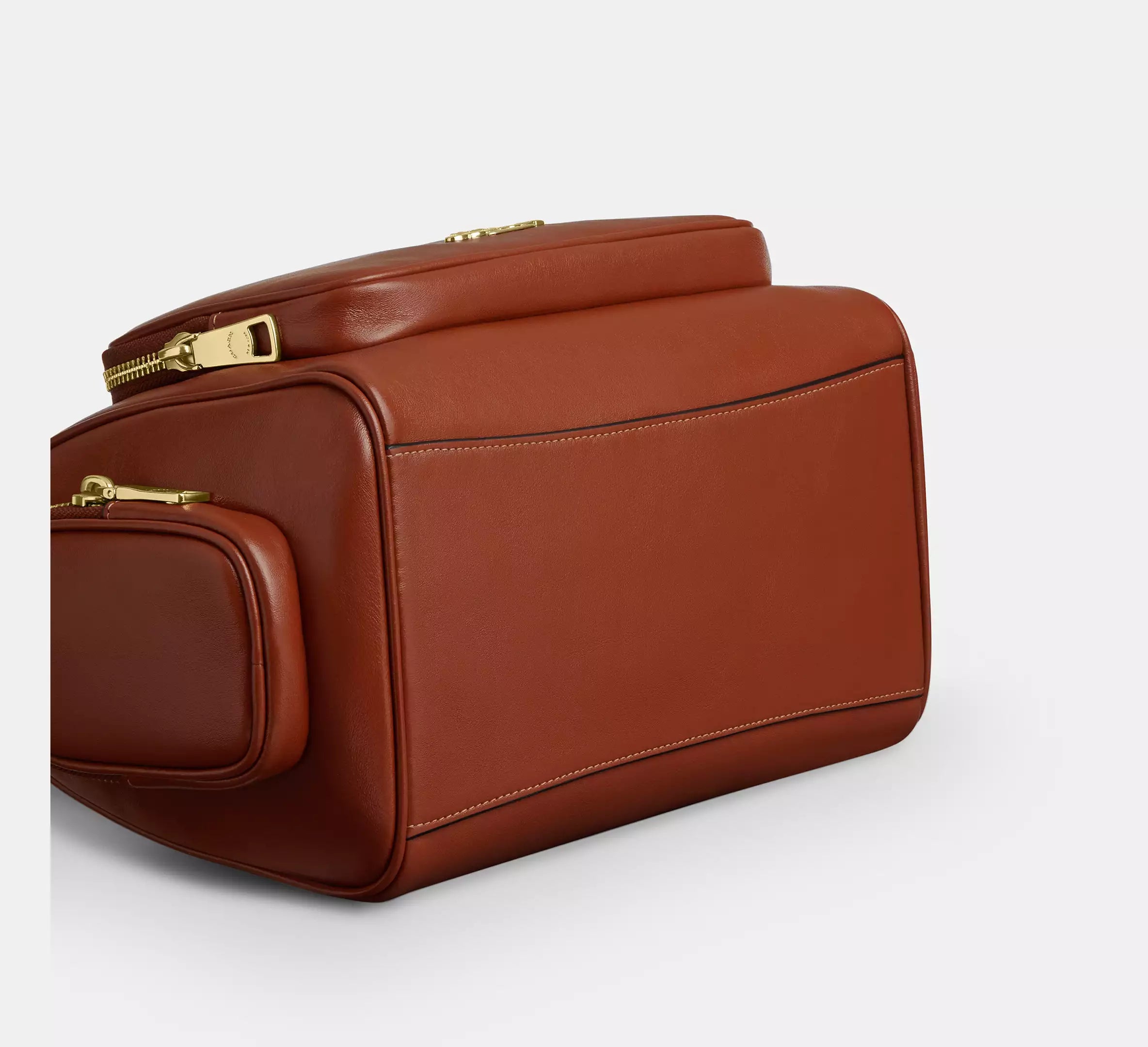 Rowan Satchel Bag With Pockets Cinnamon Coach