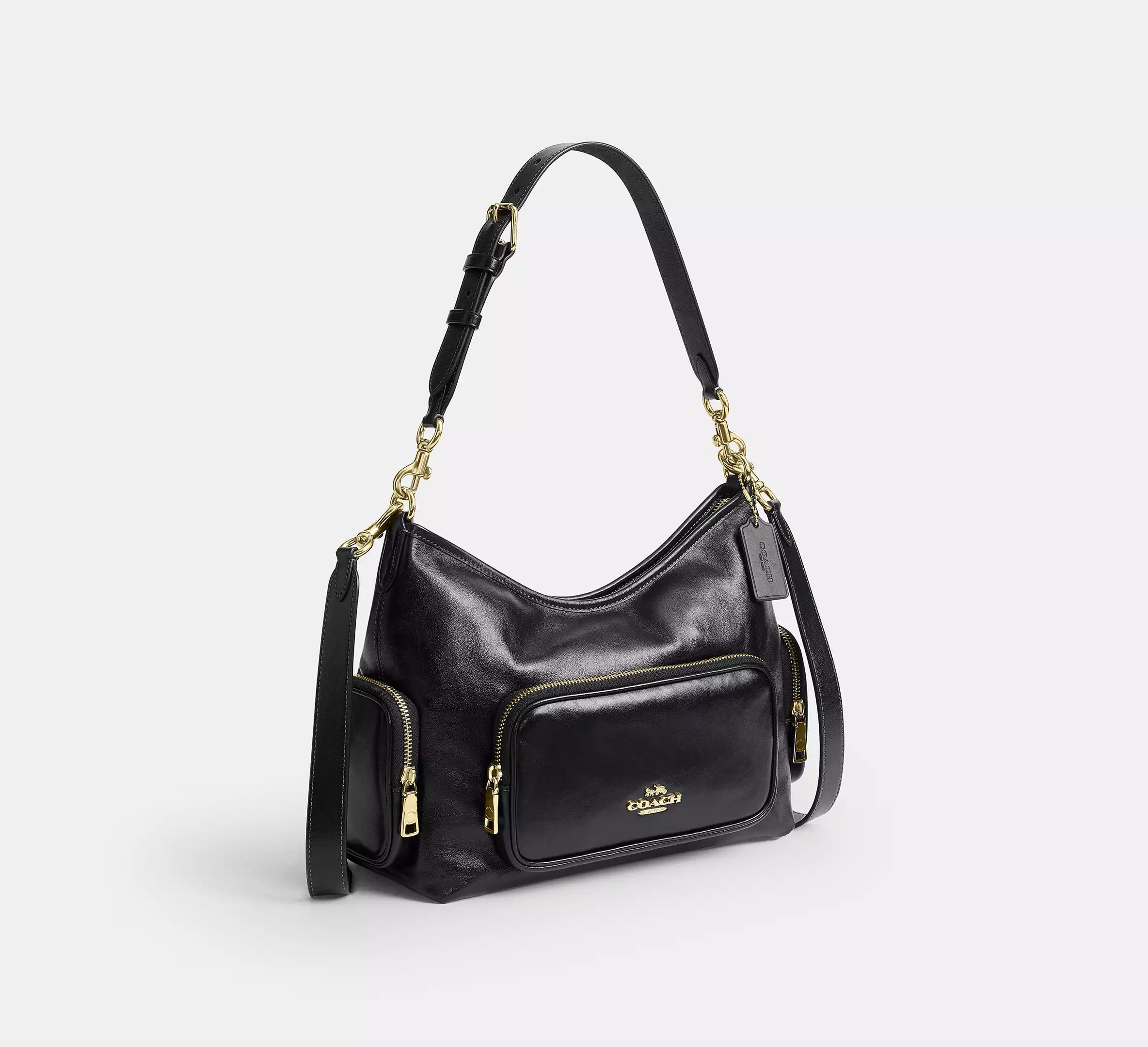 Laurel Shoulder Bag With Pockets Black Coach