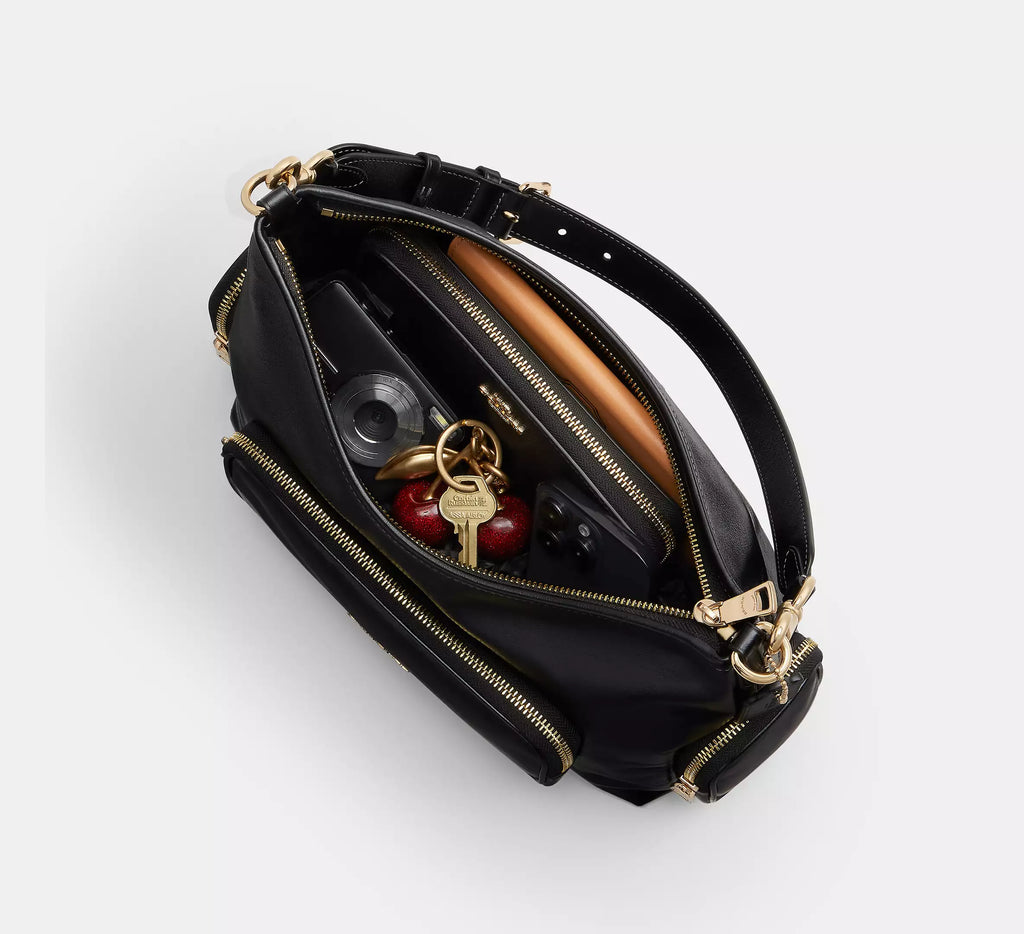 Laurel Shoulder Bag With Pockets Black Coach