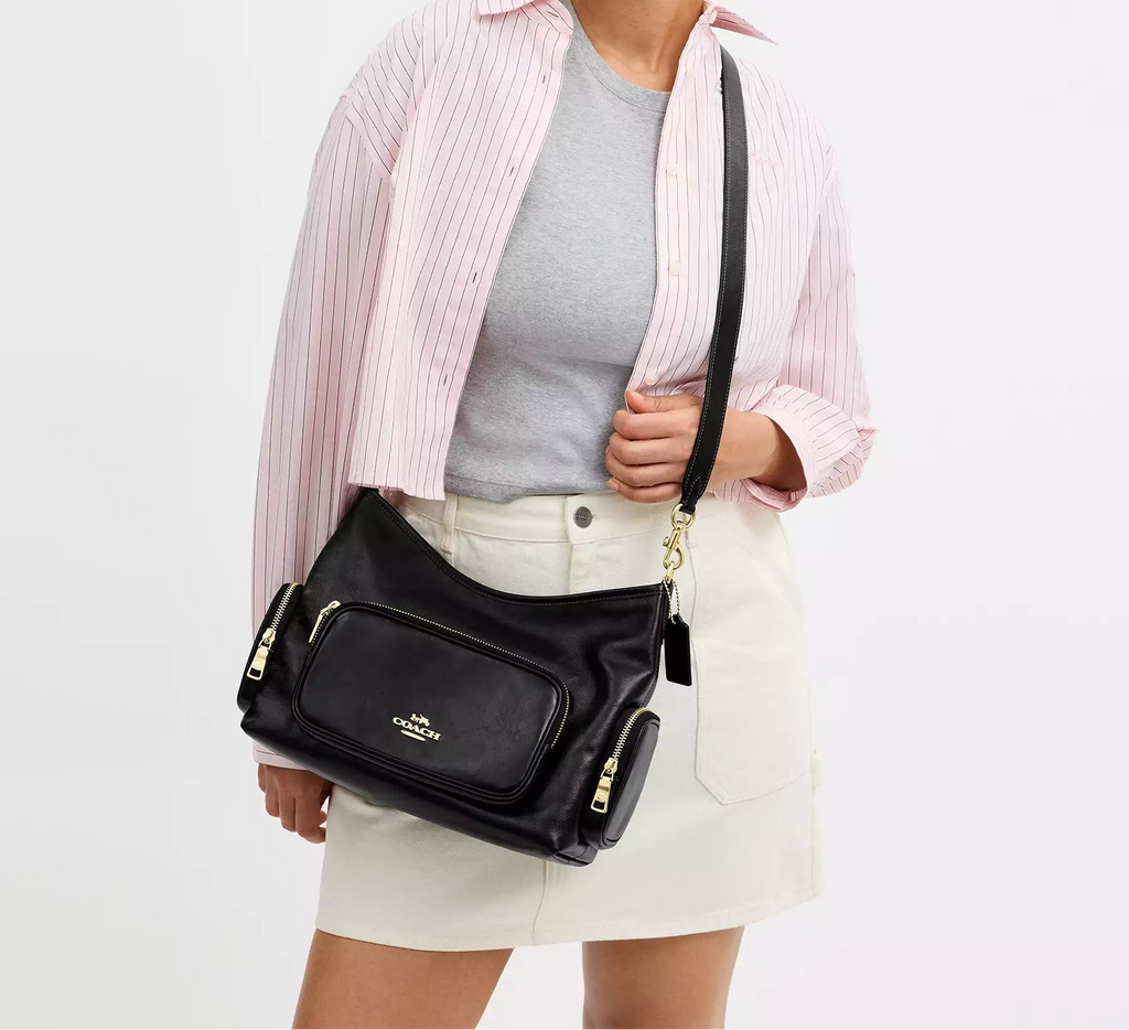 Laurel Shoulder Bag With Pockets Black Coach