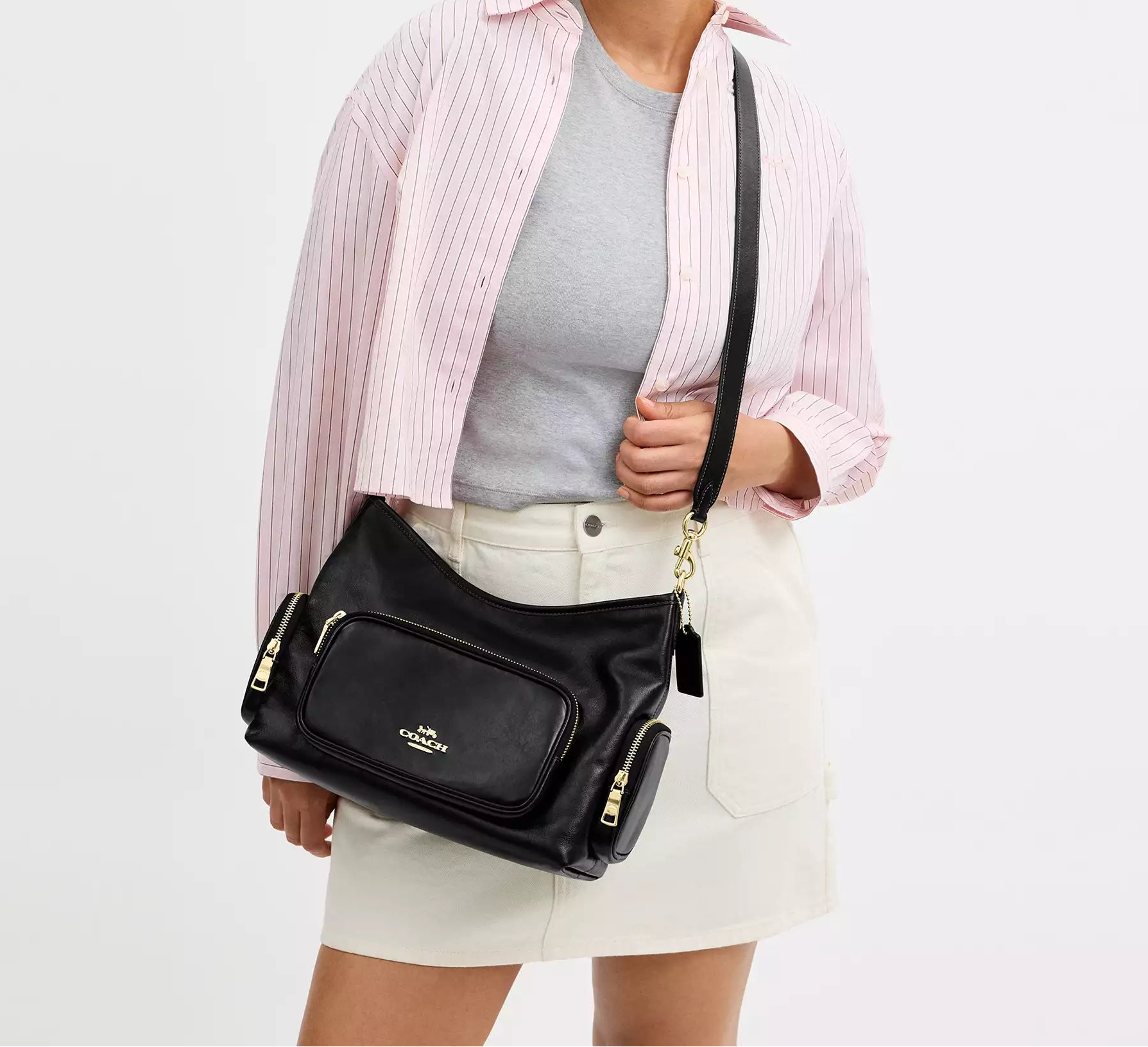 Laurel Shoulder Bag With Pockets Black Coach