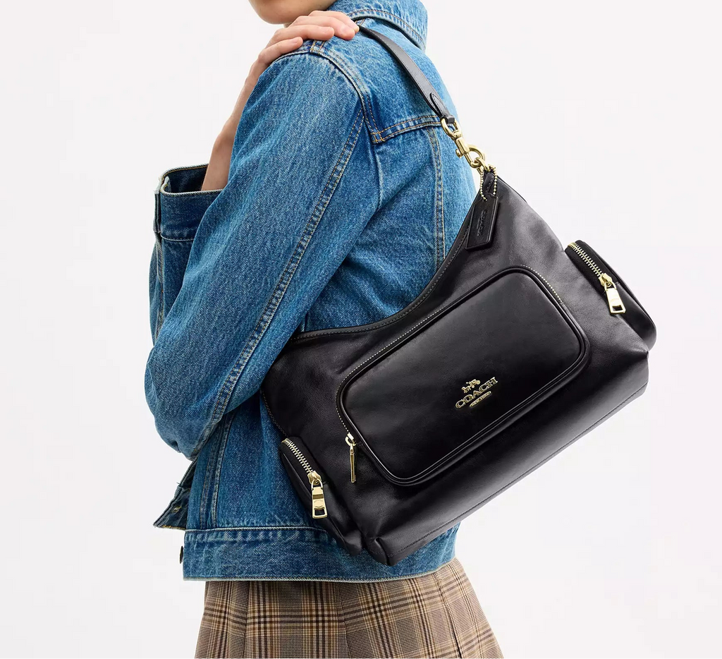 Laurel Shoulder Bag With Pockets Black Coach