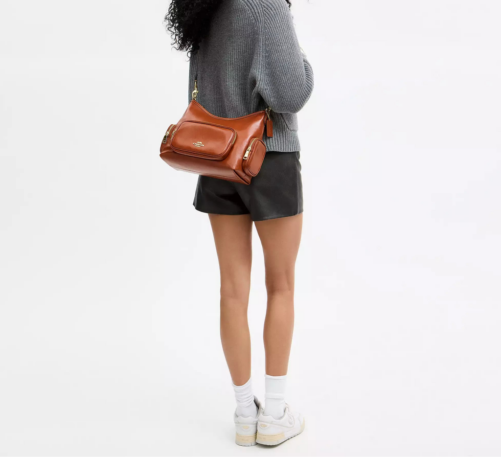 Laurel Shoulder Bag With Pockets Cinnamon Coach
