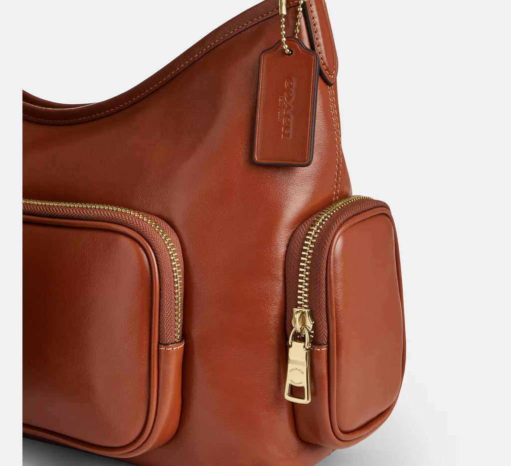 Laurel Shoulder Bag With Pockets Cinnamon Coach