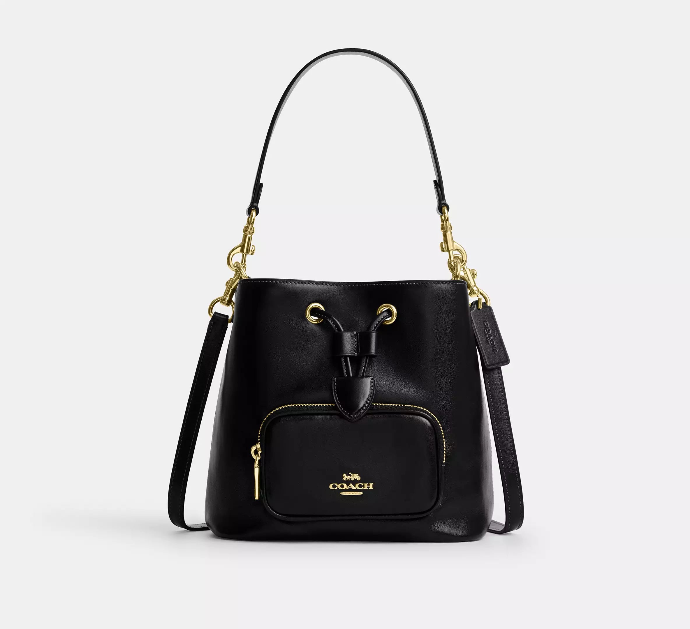 Rowan Bucket Bag With Pocket Black Coach