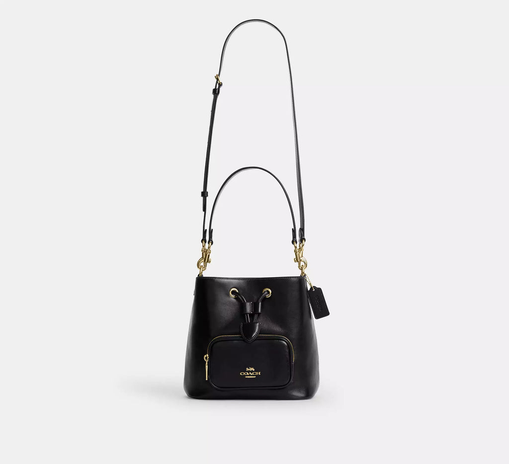 Rowan Bucket Bag With Pocket Black Coach