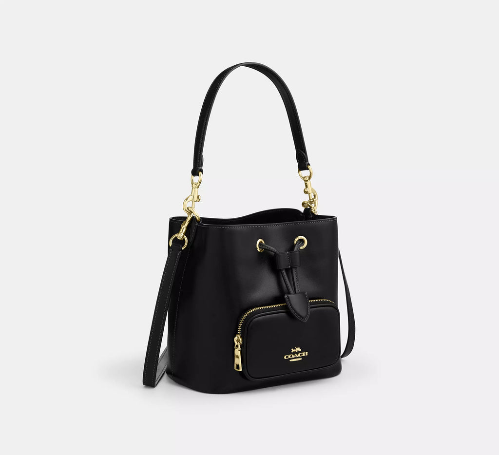 Rowan Bucket Bag With Pocket Black Coach
