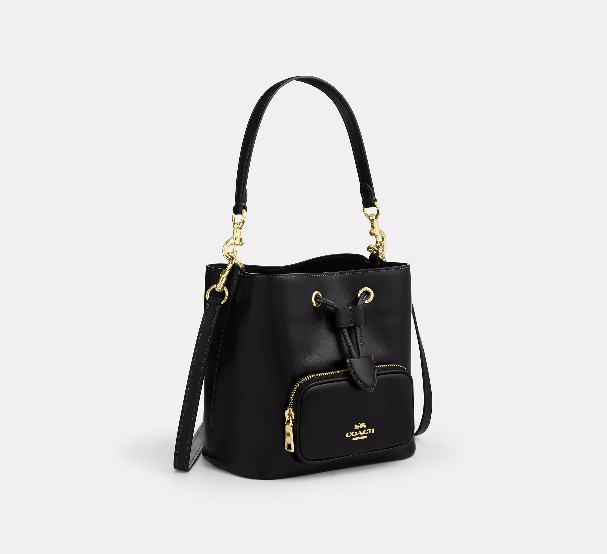 Rowan Bucket Bag With Pocket Black Coach
