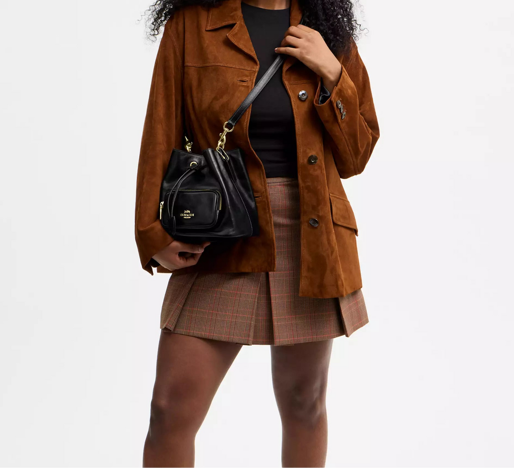 Rowan Bucket Bag With Pocket Black Coach
