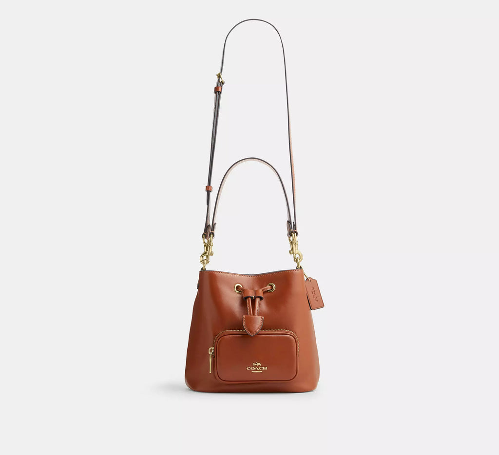 Rowan Bucket Bag With Pocket Cinnamon Coach