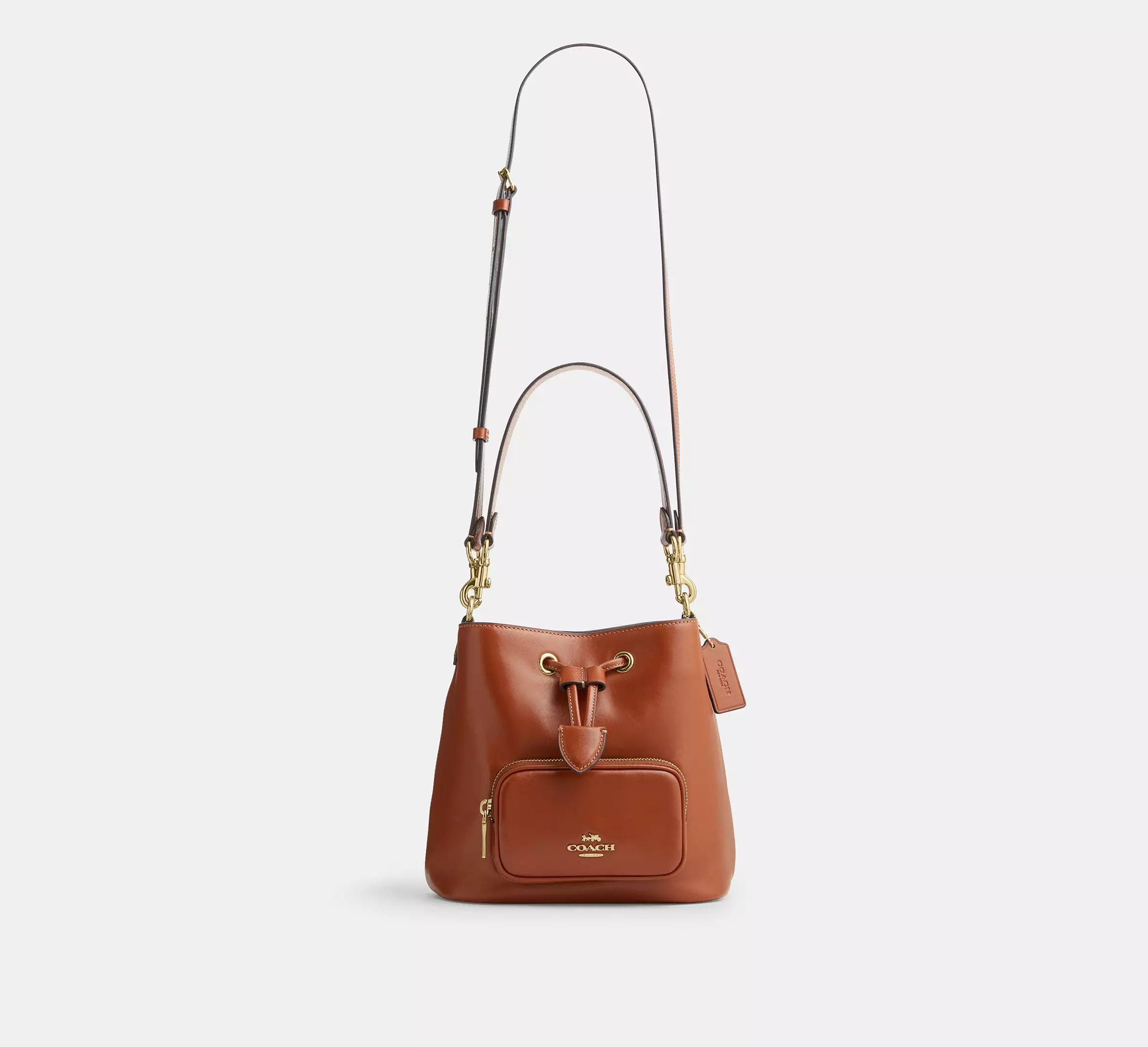 Rowan Bucket Bag With Pocket Cinnamon Coach