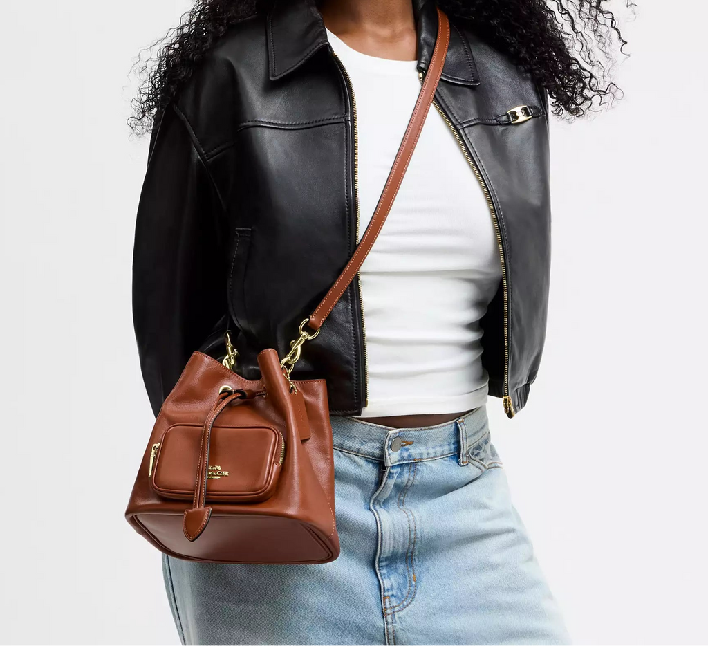 Rowan Bucket Bag With Pocket Cinnamon Coach