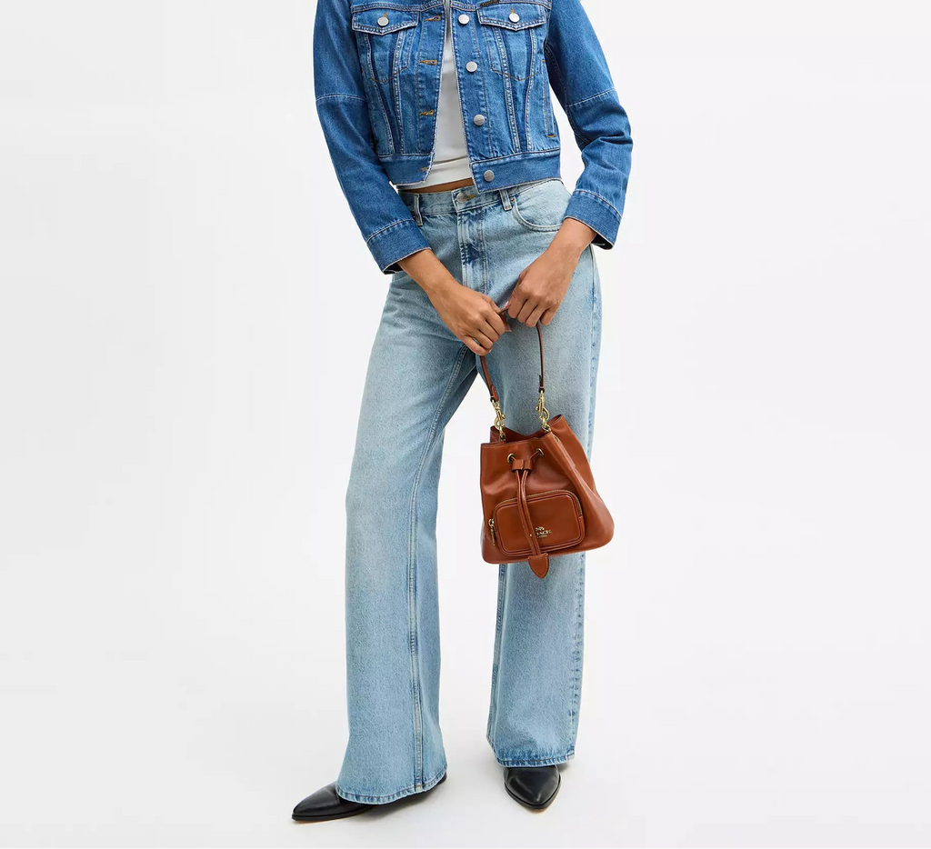 Rowan Bucket Bag With Pocket Cinnamon Coach