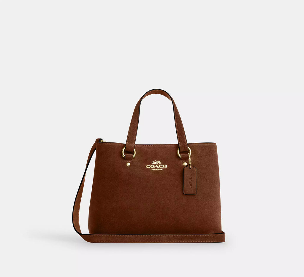 Station Carryall Bag Suede Warm Brown Coach