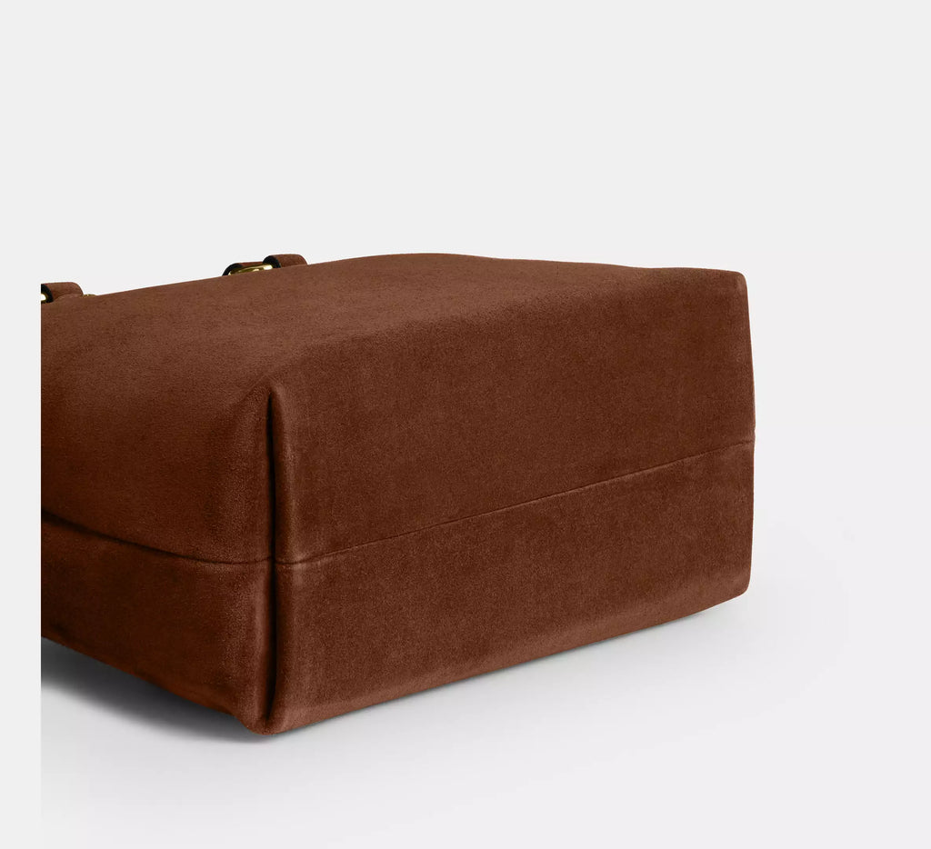 Station Carryall Bag Suede Warm Brown Coach