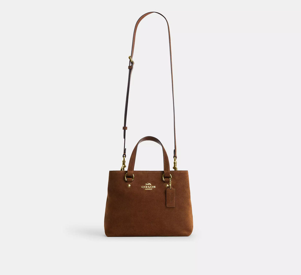 Station Carryall Bag Suede Warm Brown Coach