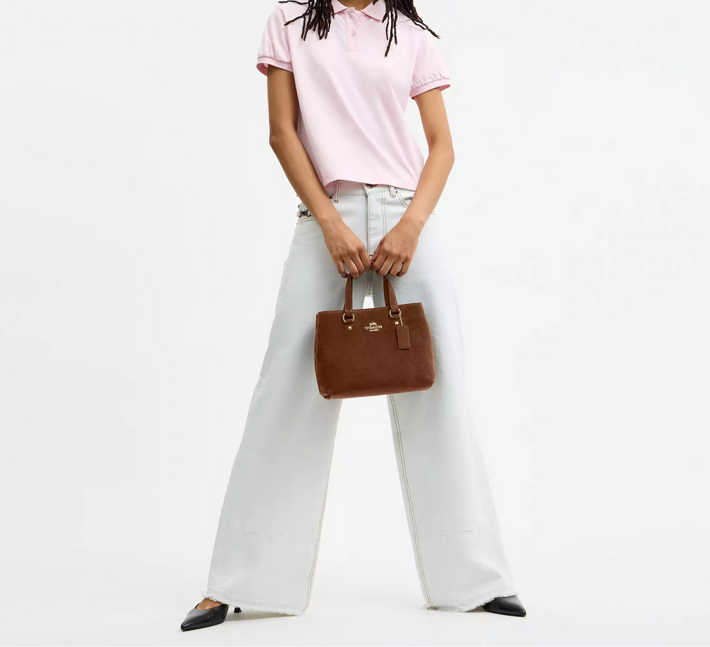 Station Carryall Bag Suede Warm Brown Coach