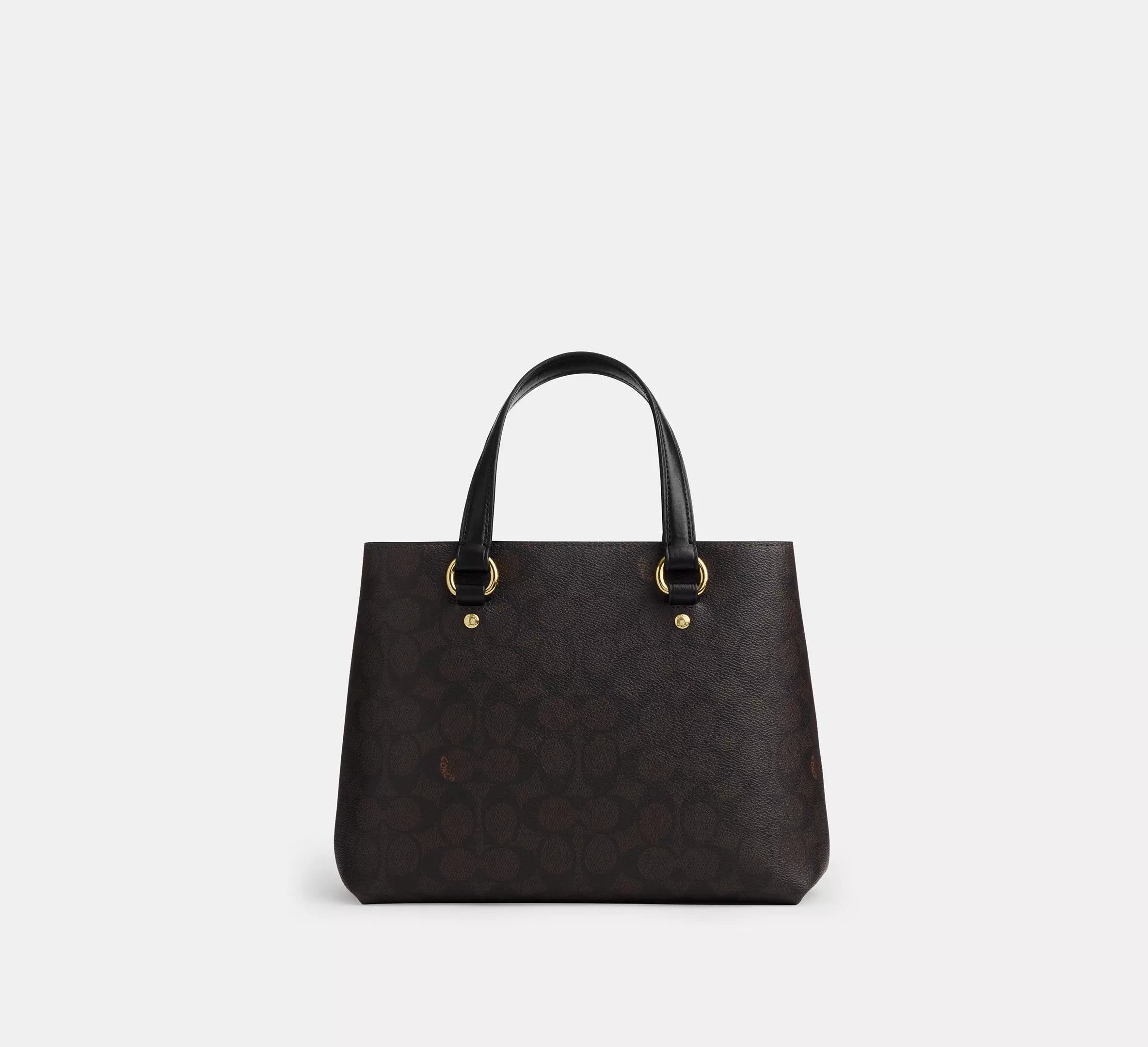 Station Carryall Bag In Signature Canvas Walnut Black Coach