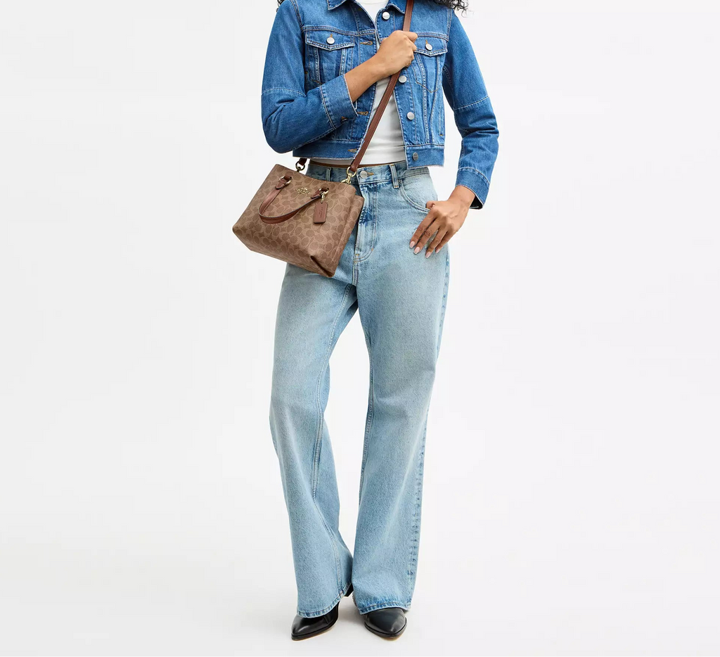 Station Carryall Bag In Signature Canvas Tan Coach