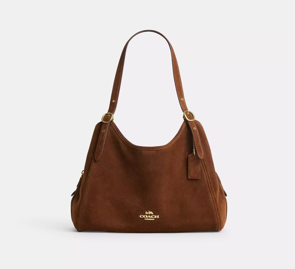 Erin Shoulder Bag Suede Warm Brown Coach