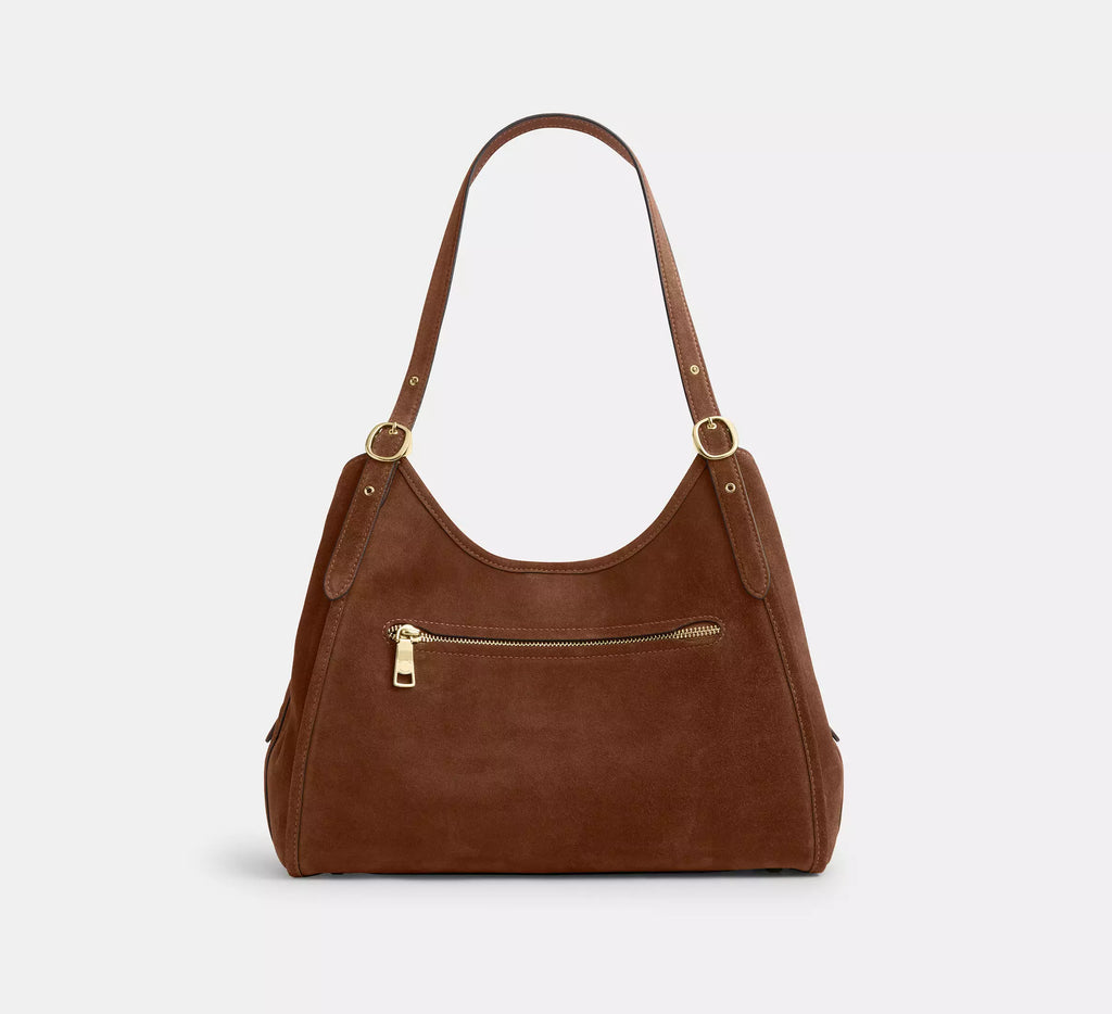 Erin Shoulder Bag Suede Warm Brown Coach