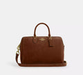 Rowan Large Satchel Bag Suede Warm Brown Coach