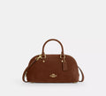 Lara Satchel Bag Suede Warm Brown Coach