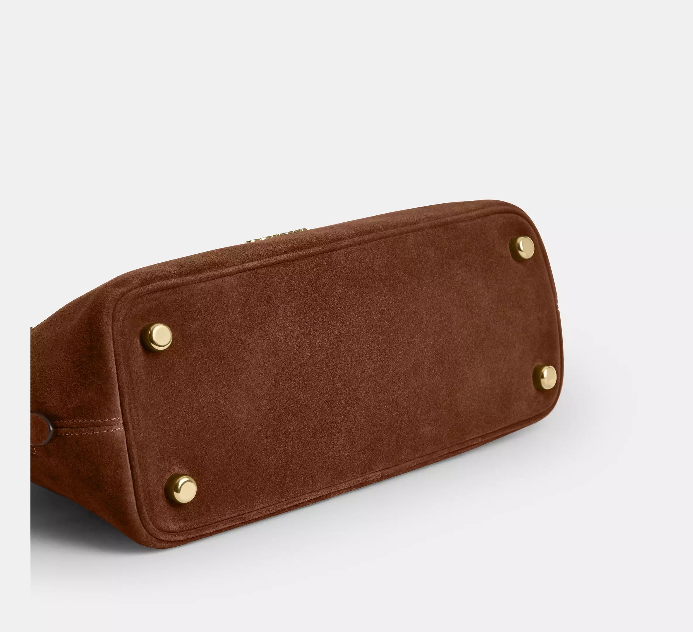 Lara Satchel Bag Suede Warm Brown Coach