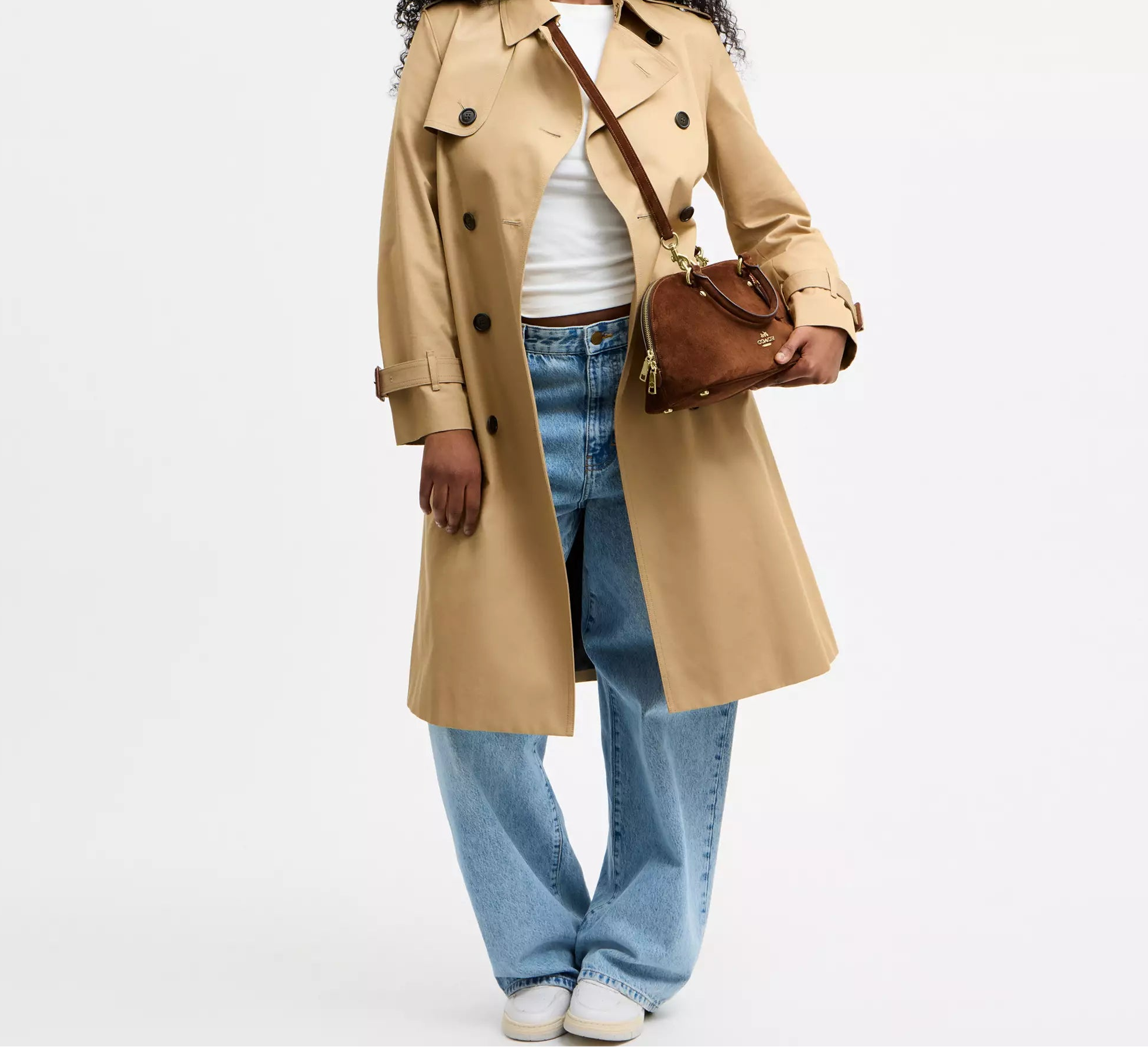 Lara Satchel Bag Suede Warm Brown Coach