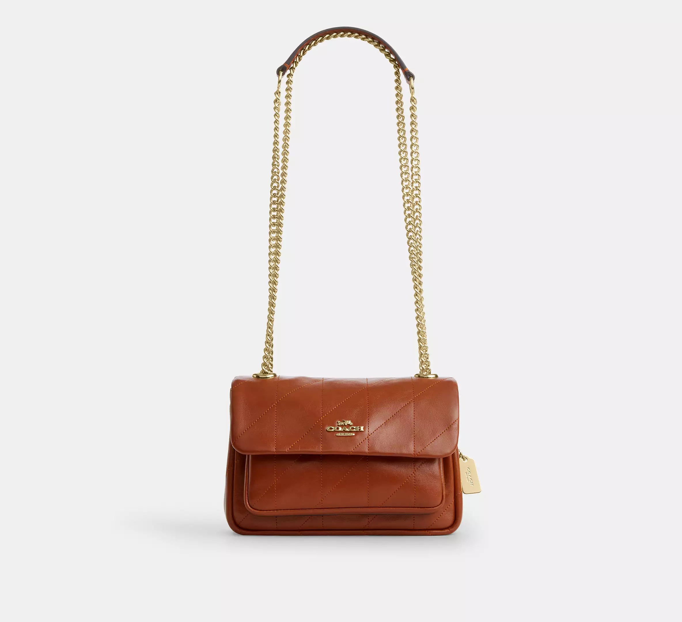 Elodie Crossbody Bag 18 With Quilting Cinnamon Coach