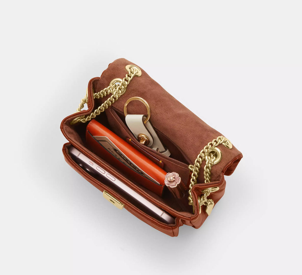 Elodie Crossbody Bag 18 With Quilting Cinnamon Coach