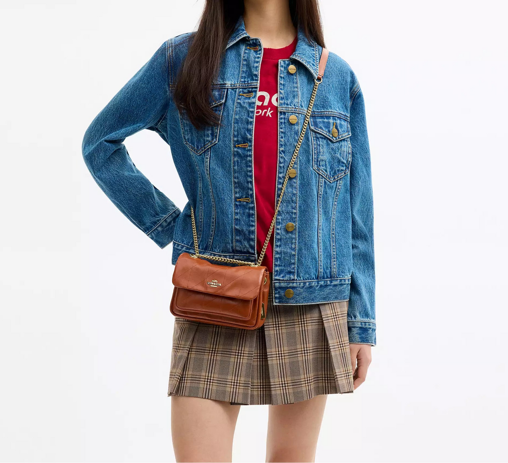 Elodie Crossbody Bag 18 With Quilting Cinnamon Coach