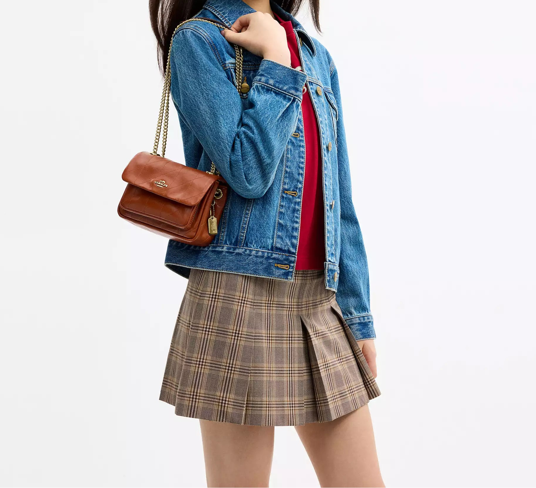 Elodie Crossbody Bag 18 With Quilting Cinnamon Coach